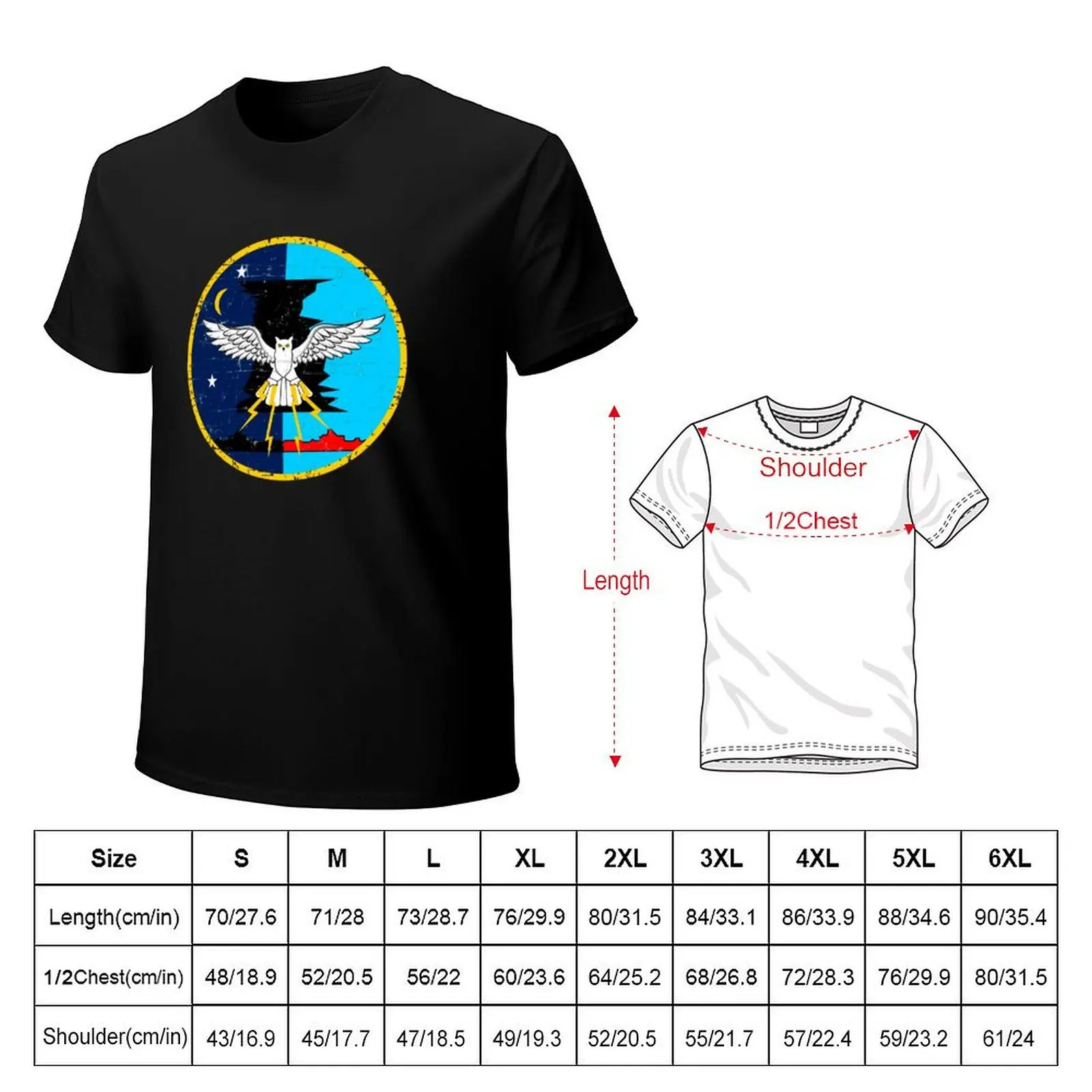 VMF - 513 Flying Nightmares USMC Attack Squadron Roundel Patch - Grunge Style T-Shirt Work Wear Short Sleeve T-Shirt