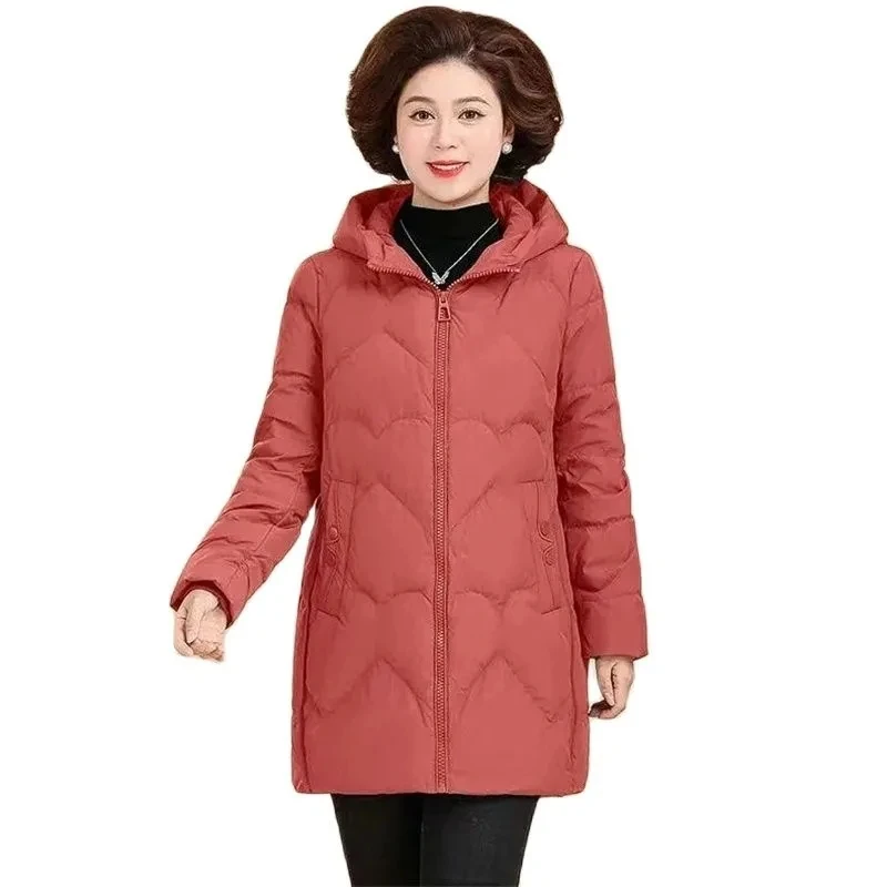 

2023 New Mother's Overcoat Parka Long Female's Down Cotton Jacket Middle-Aged And Elderly Women's Winter Warm Outwear Female 4XL