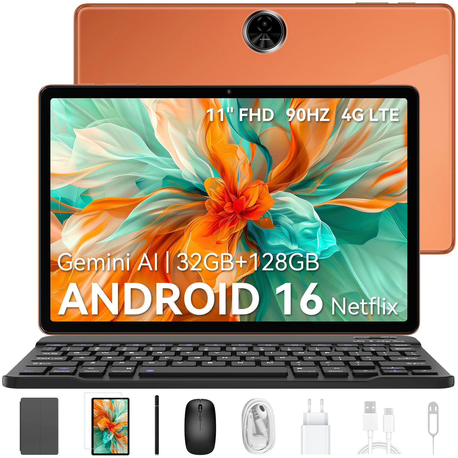 Tablet 11'' HD Display-Blackview ZENO 5, (8+24)32GB+128GB Unisoc T725 Android 16 Pad From Study/Work, Dual 4G For Phone Calling