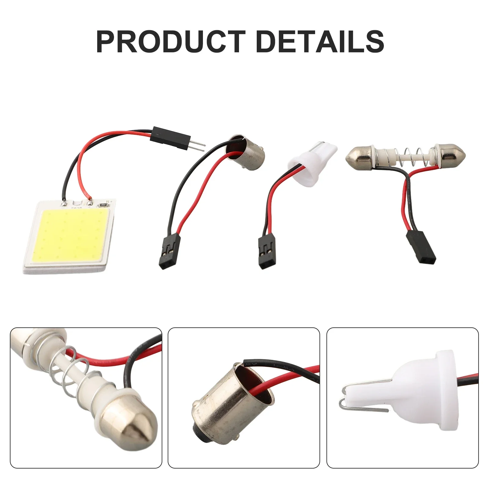 6000K Weiß COB LED Licht Panel T10 Licht Adapter Für Dome/Auto Innen Decke 16/24/36/48LED Super Helle