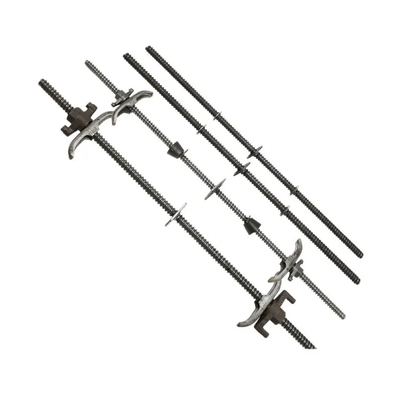Q235B Three-piece template pull rod system |   M12/M14 Round water-stop concrete connector Reusable end caps Conical butterfly