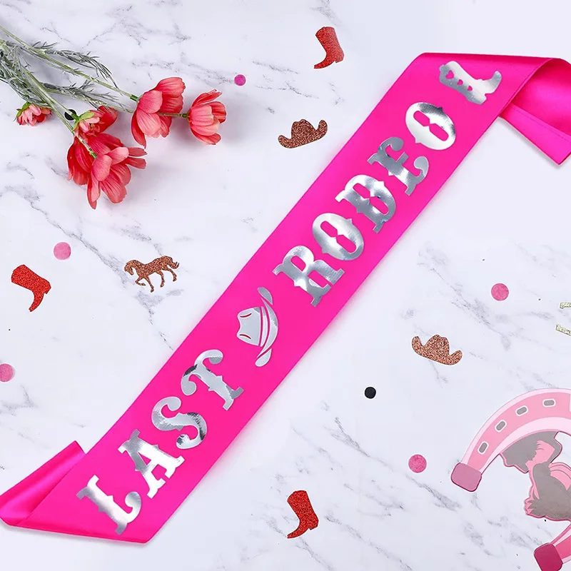 1Pcs Last Rodeo Sash Bachelorette Party Ribbon Shoulder Strap Western Cowgirl Theme Bridal Shower Wedding Party Decoration