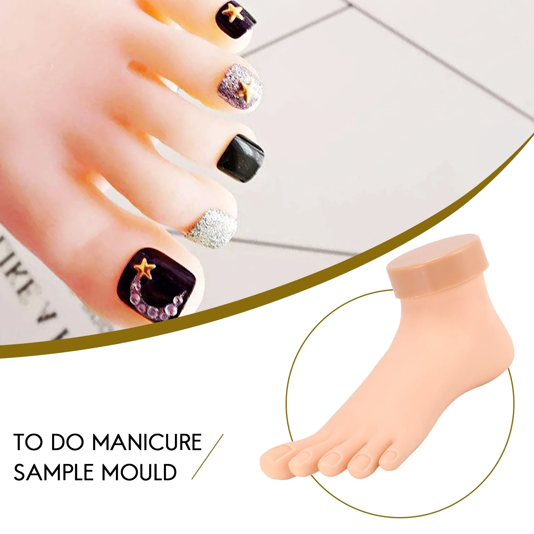 Practice Foot Model Flexible Movable Soft Fake Foot Tool for Nail Art Train