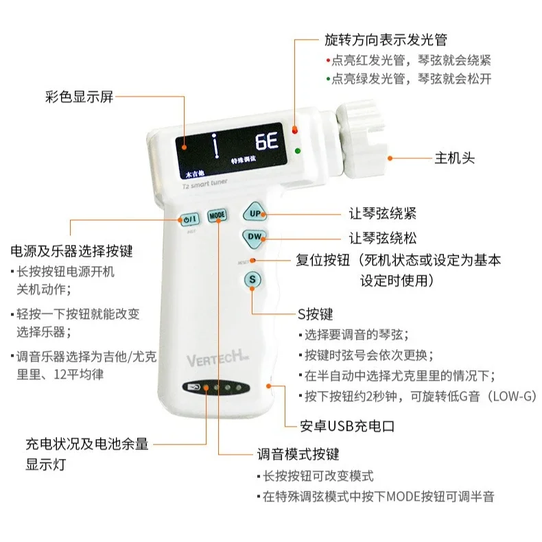 

Hooqu Rechargeable Intelligence Tuners Automatic Guitar Tuning Tool Strings Tuner Peg String Winder Acoustic Electric Guitars Au