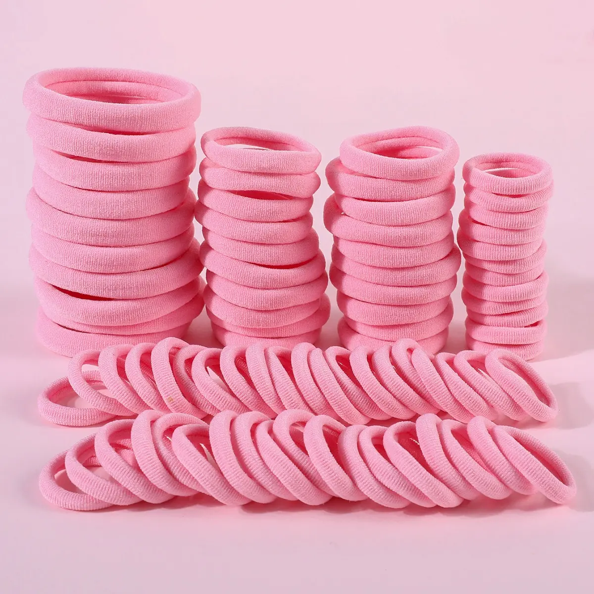 80Pcs Women Girls Elastic Hair Bands Set Mother & Daughter Rubber Bands Sets 5cm 4cm 2.5cm Headband Scrunchie Hair Accessories