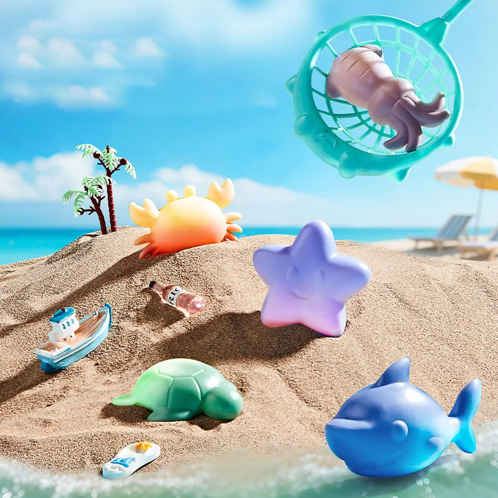 Kids Bath Toys Water Play Animal Set Squirt & Squeeze-Squeak Toys Change Color Fun for Toddler Bathtub Time Pool Games VG234