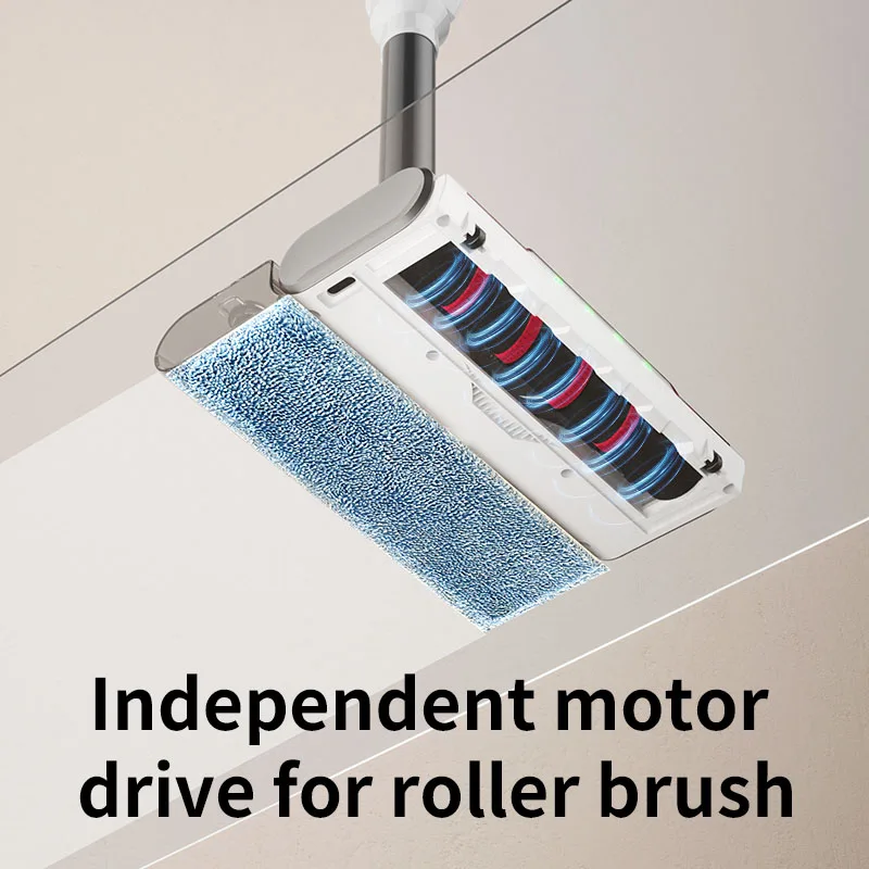 مكنسة كهربائية لاسلكية 15000 باسكال كشف الغبار بالضوء الأخضر 270 °   فرشاة مرنة وقت تشغيل 30 دقيقة 900 مل كوب غبار متعدد الأسطح