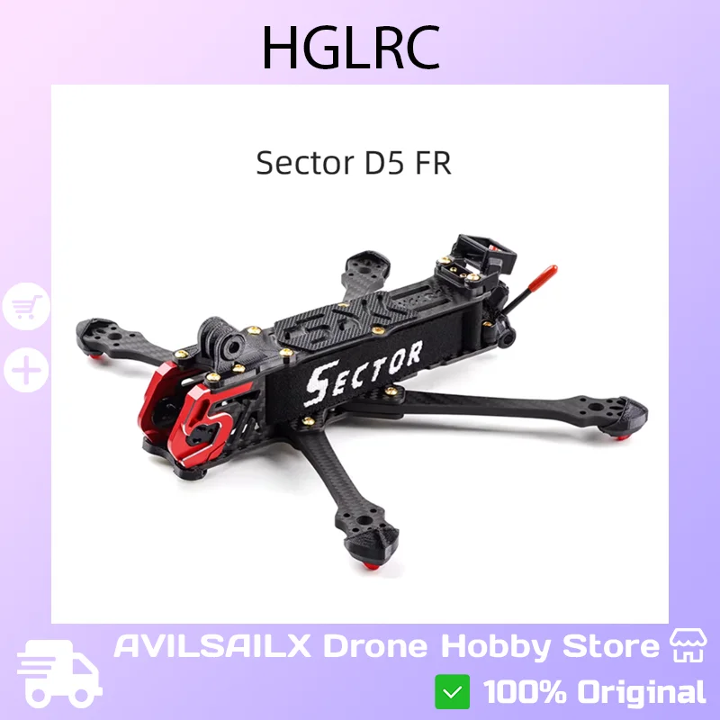 HGLRC Sector D5 FR 5-Inch FPV Drone Frame | Fully Compatible with DJI O3 Air Unit