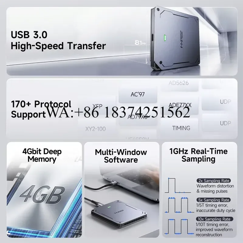 Wmwmnu for DLA-16 DLA-32 Plus USB 3.0 Logic Analyzer 16/32CH 1GHz Sampling 4Gbit Memory 120+ Protocol Decoder 4CH PWM