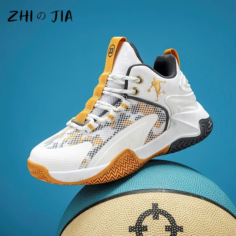 Youth Basketball Shoes Outdoor Non slip Durable Sports Shoes Boys Fashion Trend Footwear Mesh Breathable Sneaker