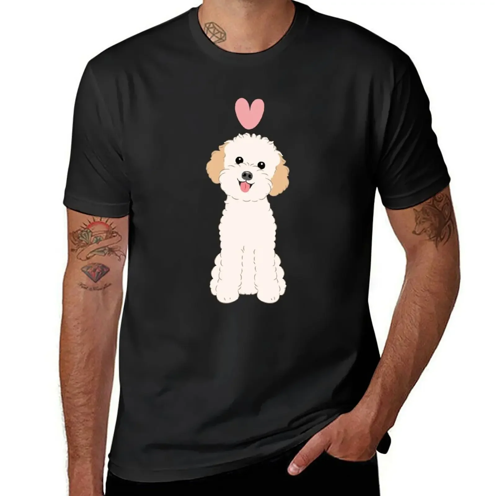 LOVE Cream White Toy Poodle T-Shirt Blouse graphics fruit of the loom mens t shirts