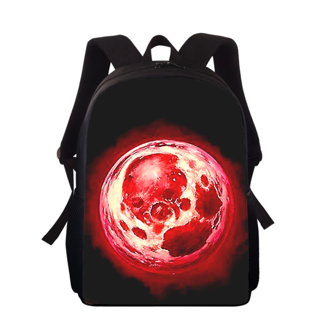 Mochila con estampado 3D de art moon para niños y niñas, morral escolar de 16 pulgadas para libros