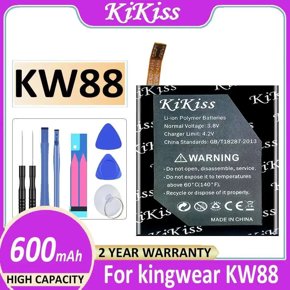 Прочная сменная батарея премиум-класса для умных часов Kingwear KW88 Pro Kw88pro Batteria 600 мАч