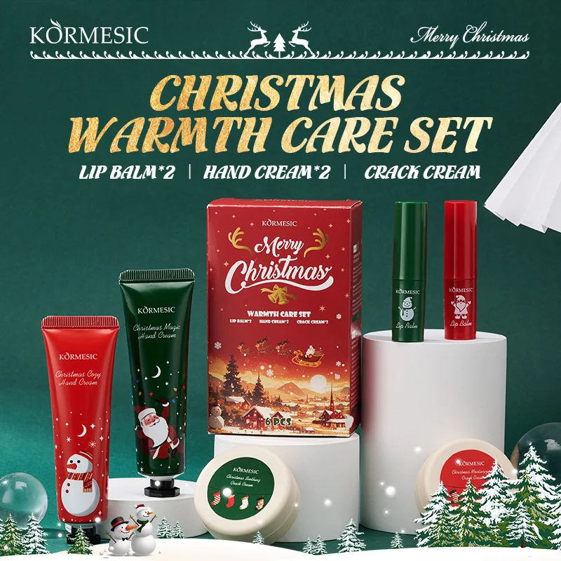 Christmas Gifts Set, Hand Cream & Lip Balm, Intense Moisturizing Skin Care, Perfect Christmas Present for Women & Friends