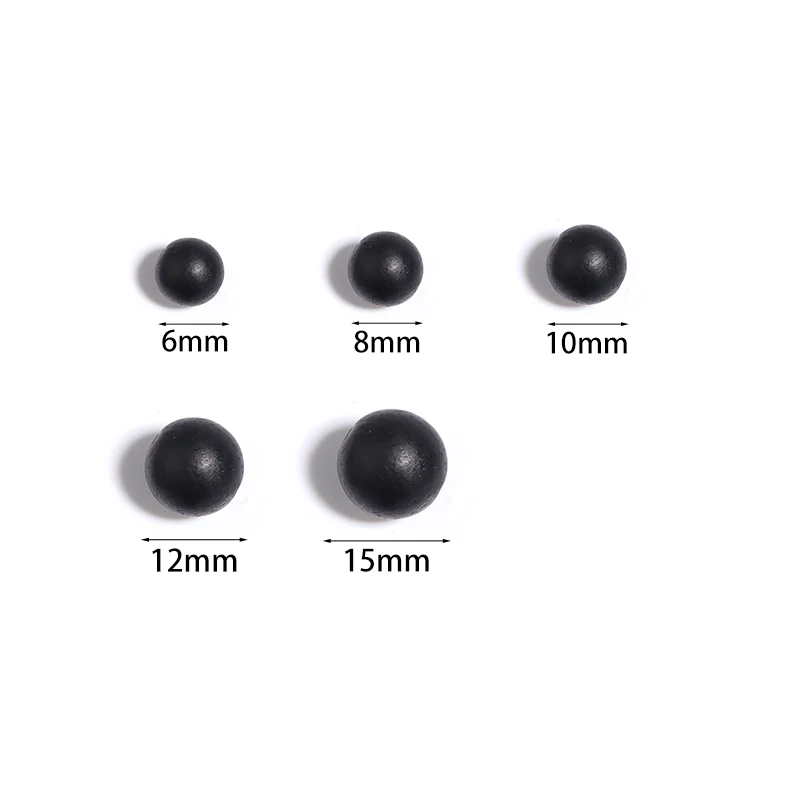 20-100 Stück 6 8 10 12 15mm schwarze Holzperlen, runde lose Abstandshalter-Holzperlen für DIY-Halsketten, Armbänder, Schmuckherstellung, Zubehör – Detail 1