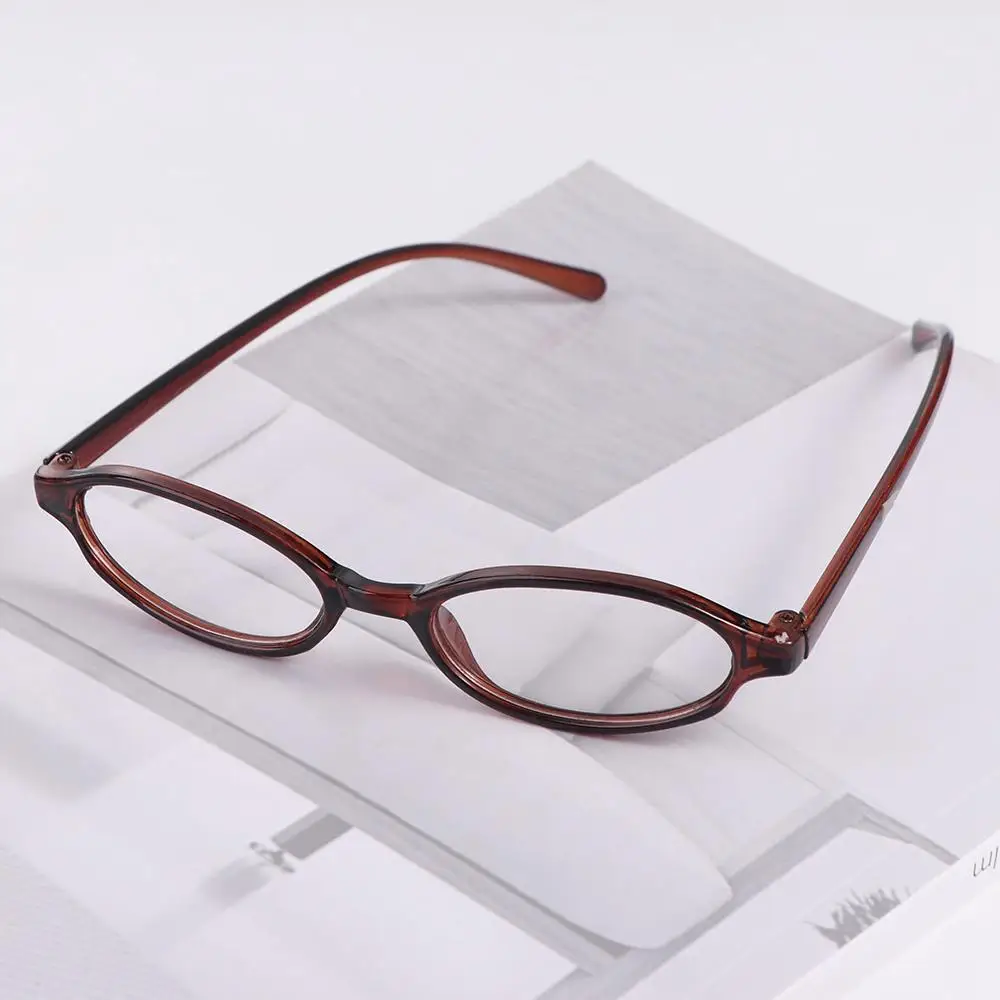 Retro Round Frame Small Oval Frame Glasses Oval Y2k Flat Spectacle Glasses Korean Style PC Optical Myopia Glasses Men