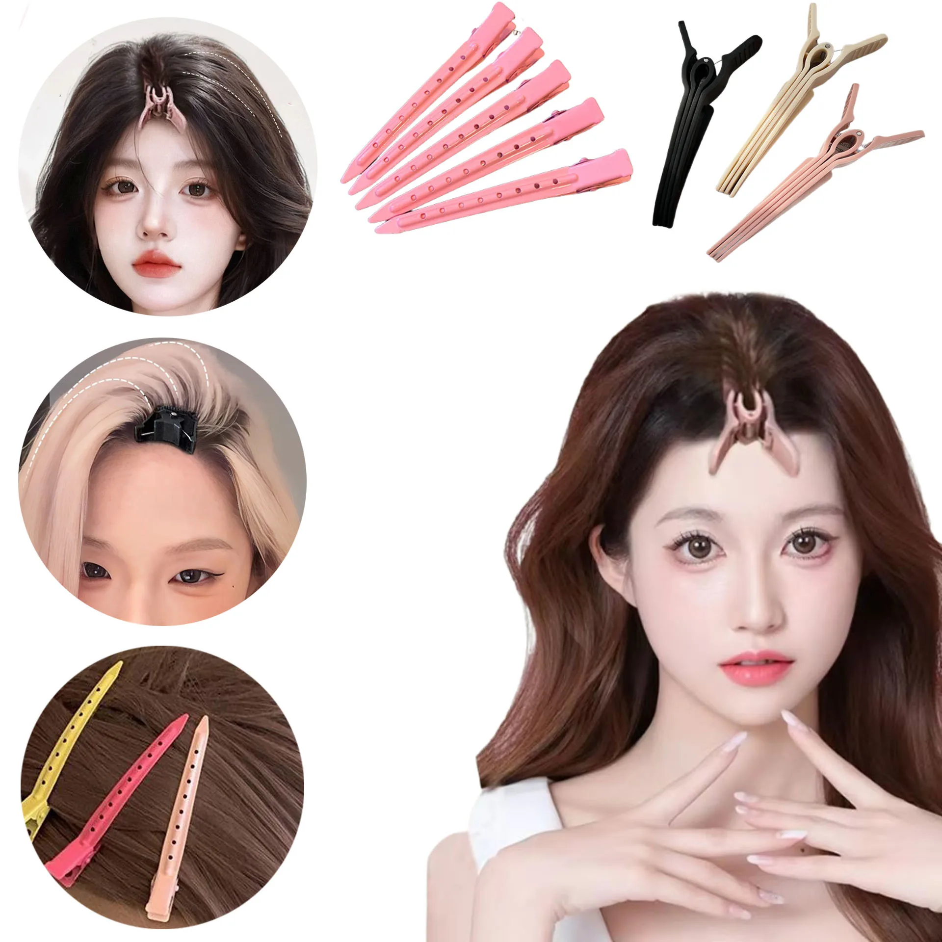 Hair Root Fluffy Set Natural Fluffy Traceless Positioning Clip and Makeup Styling Duckbill Clip Hairdressing Curling Accessories