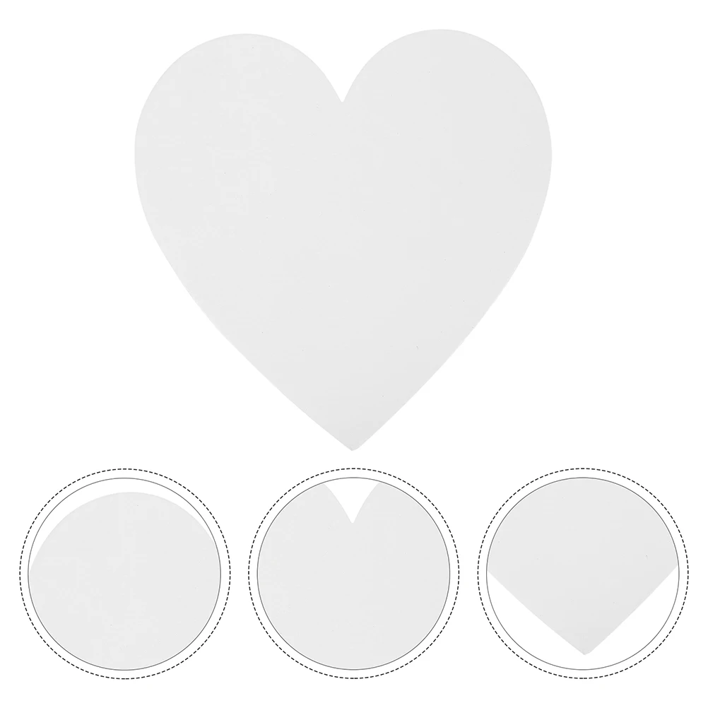 

4 Pcs Oil Painting Board Small Art Canvas Heart-shaped Acrylic Paper Stretch for White Blank Boards