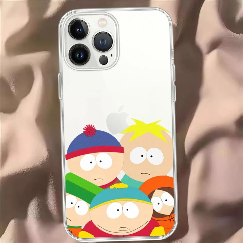 S-South Park Phone Case For iPhone 15 13 14 12 11 Pro MAX XR X SE XS iPhone13 14 Mini