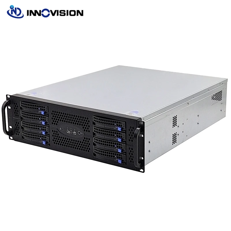 New Designed Hotswap 3U 8Bay Compact Stroage Server Chassis 550MM 8 HDD Bays Rack Server Computer Case Support ATX Power Supply