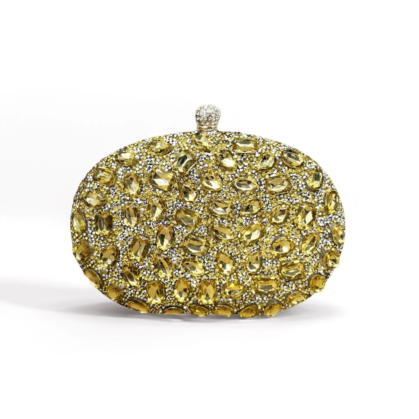 

Rhinestone Diamond Evening Bags Handmade Embroidered Diamond Clutch Bag Glass Stone Goose Egg-shaped Luxury Women's Clutch Bag