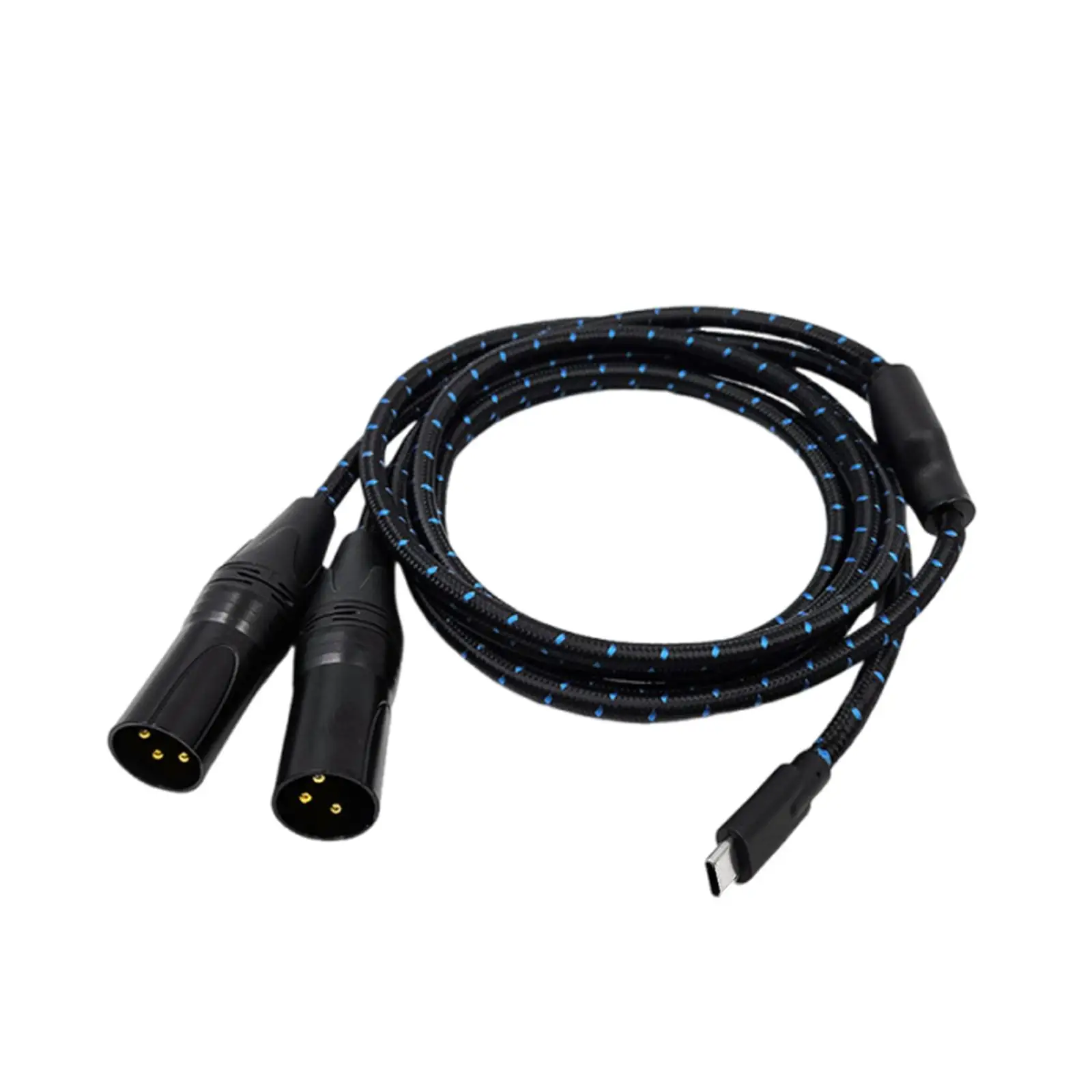 Cable macho tipo C a 2 XLR de 2 m/ 6,6 pies para conectar computadoras portátiles de teléfonos móviles