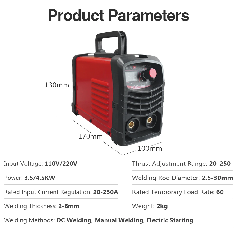 MMA 300A Welding Machine 110 220V All Copper Transformer Pass Transformer Inverter DC 3500W ARC Welder Equipment Car Repair Tool