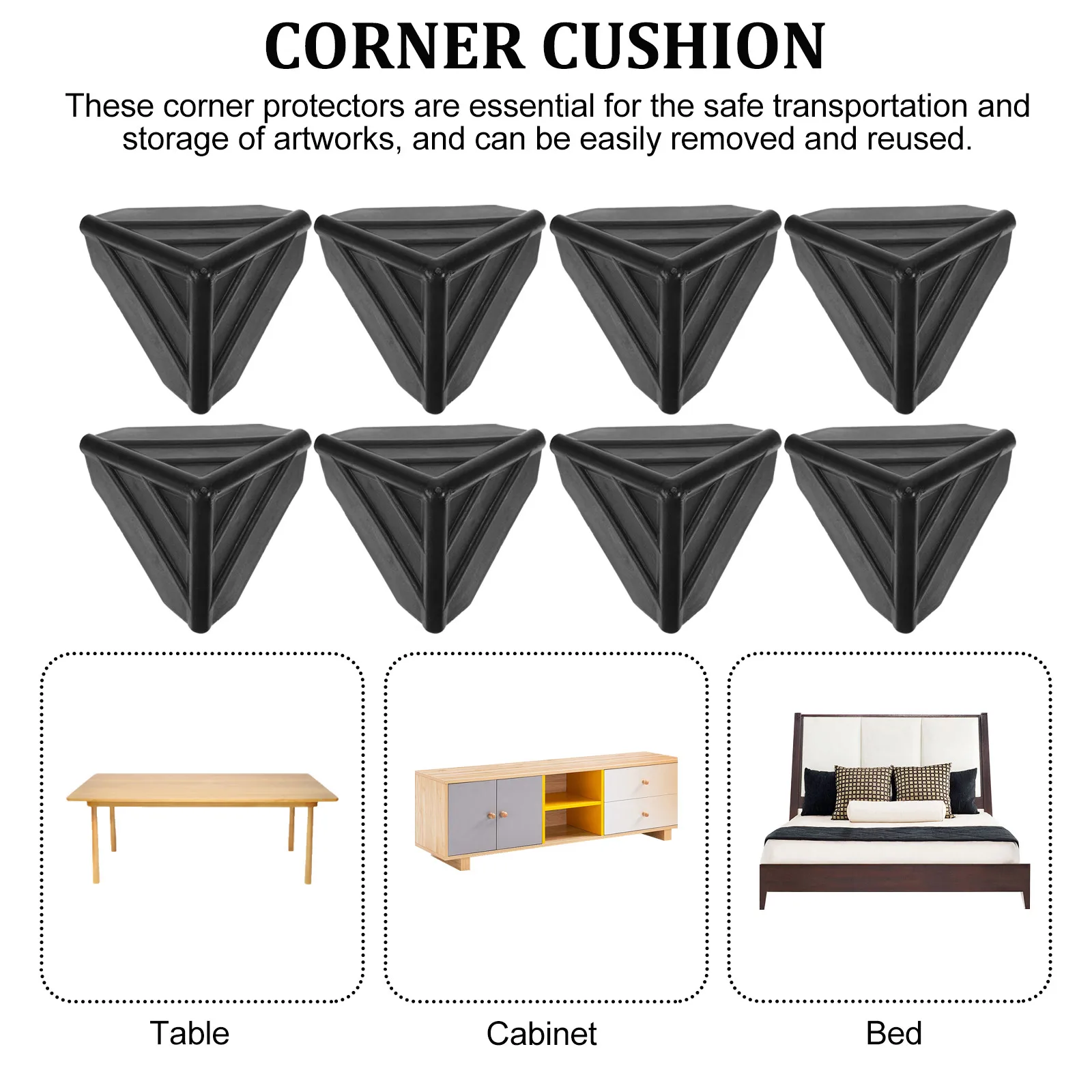 100Pcs Plastic Corner Protectors for Shipping Carton Box Frame Furniture Packing Guard with Strong Anti-Damage Reusable Light