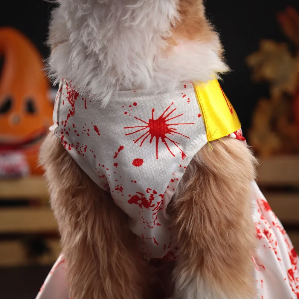 Bloody Halloween Blood Skirt Dog Soft Warm Halloween Pet Clothes Comfortable Personality Pet Cosplay Costumes Cosplay Party