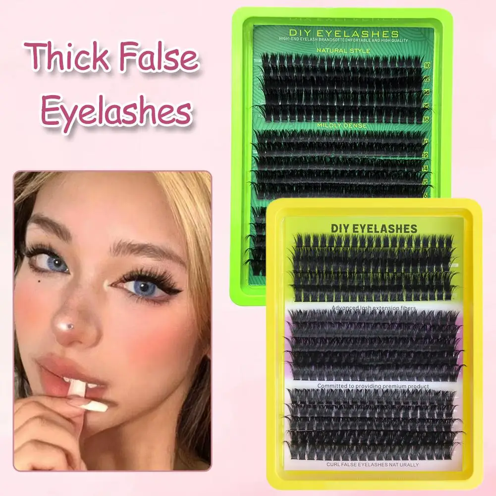 60D80D100D Thick False Eyelashes with Mixed Length, D Curl Cat-Eye Style for a Fluffy And Dramatic Look Suitable for Beginn G4D2