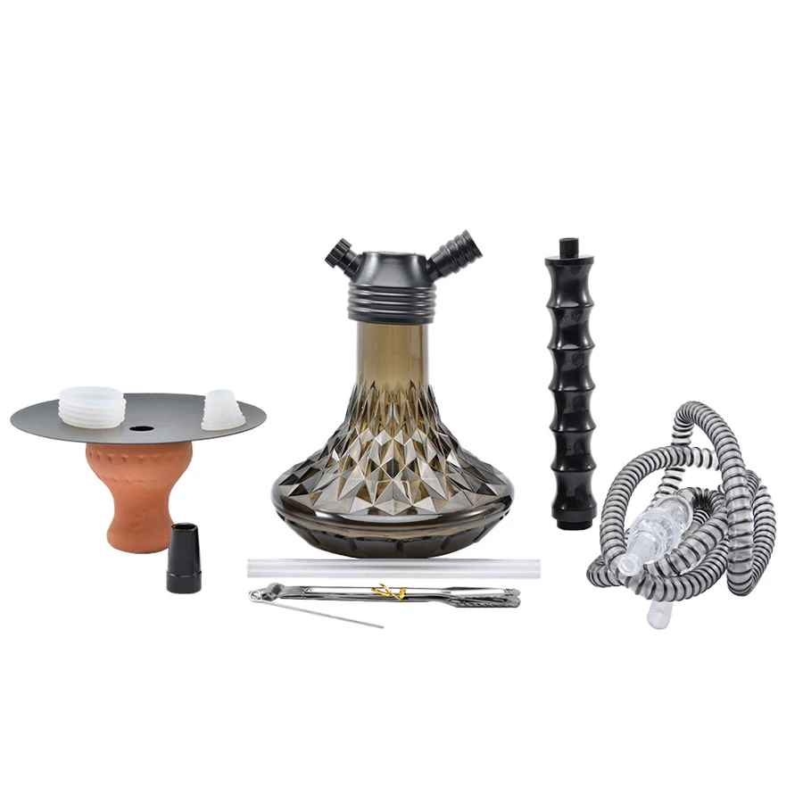 Arabia Hookah Set Large Single Tube Acrylic Shisha Ceramic Bowl Hose Water Pipe Bar KTV Hookah Accessories Birthday Gift Decorat