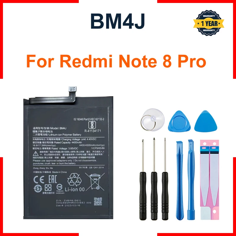 

Xiao mi BM4J 4500mAh Battery For Xiaomi Redmi Note 8 Pro High Quality Phone Replacement Batteries