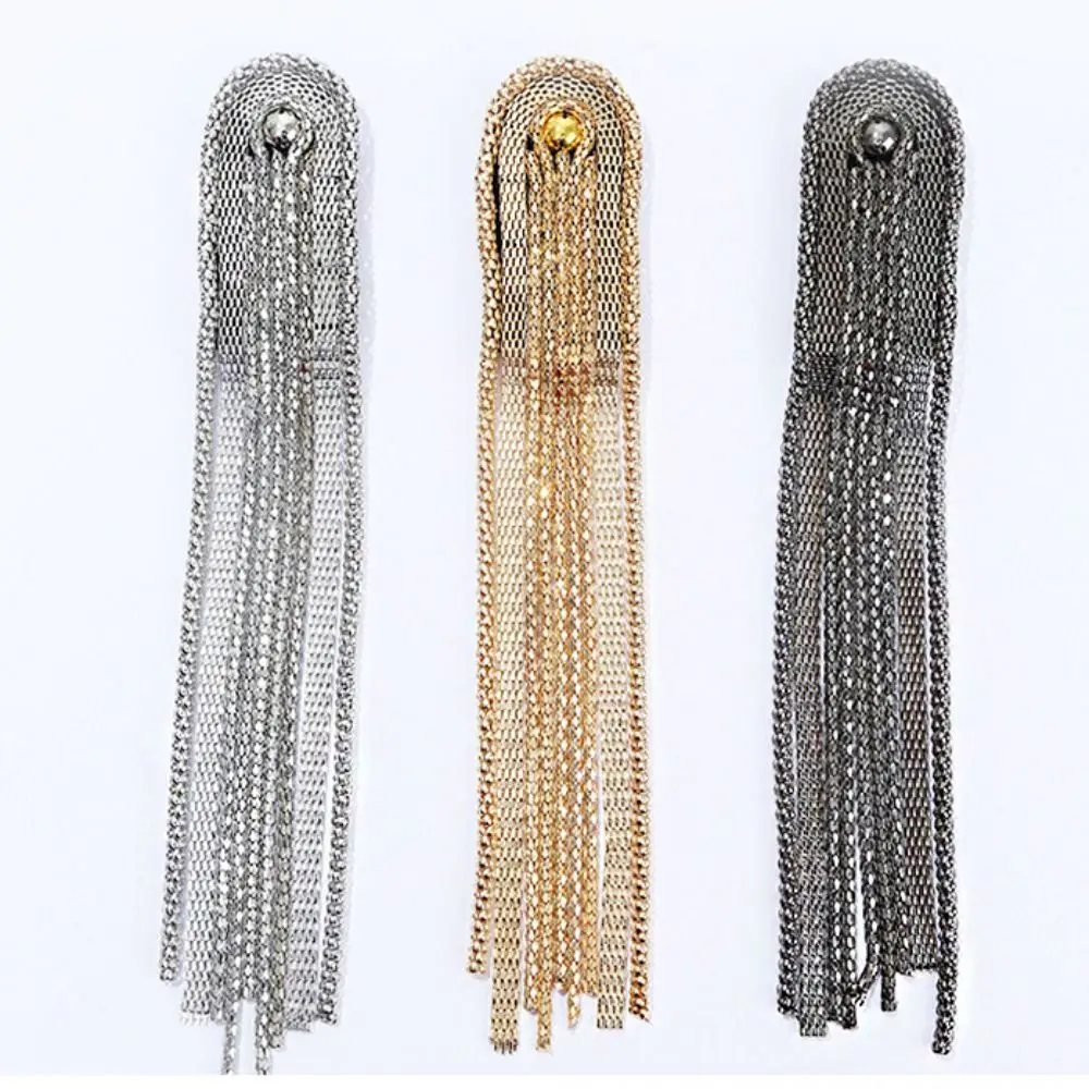 Clothing Accessories Pin Tassel Chain Epaulettes Metal Detachable Tassel Epaulet Breastpin Alloy Brooch Shoulder Board Gift