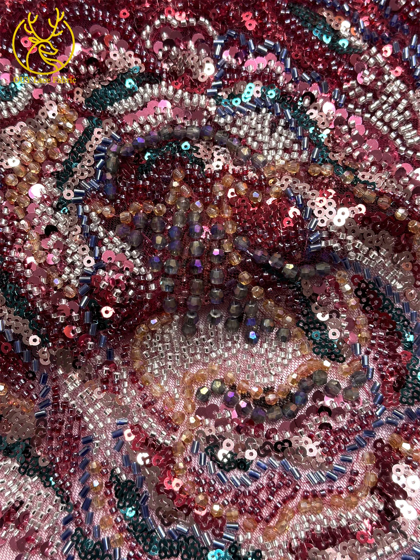 Afrikanischer Bräutigam Schwer Perlenverzierter Spitzenstoff 2026 Hochwertige Französische Nigerianische Pailletten-Spitze Brautkleid-Material – Detail 15