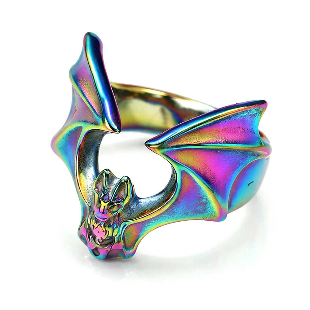 Bat Ring for Men Vintage Gothic Punk Halloween Hip Hop Statement Ring Fashion Jewelry Gift