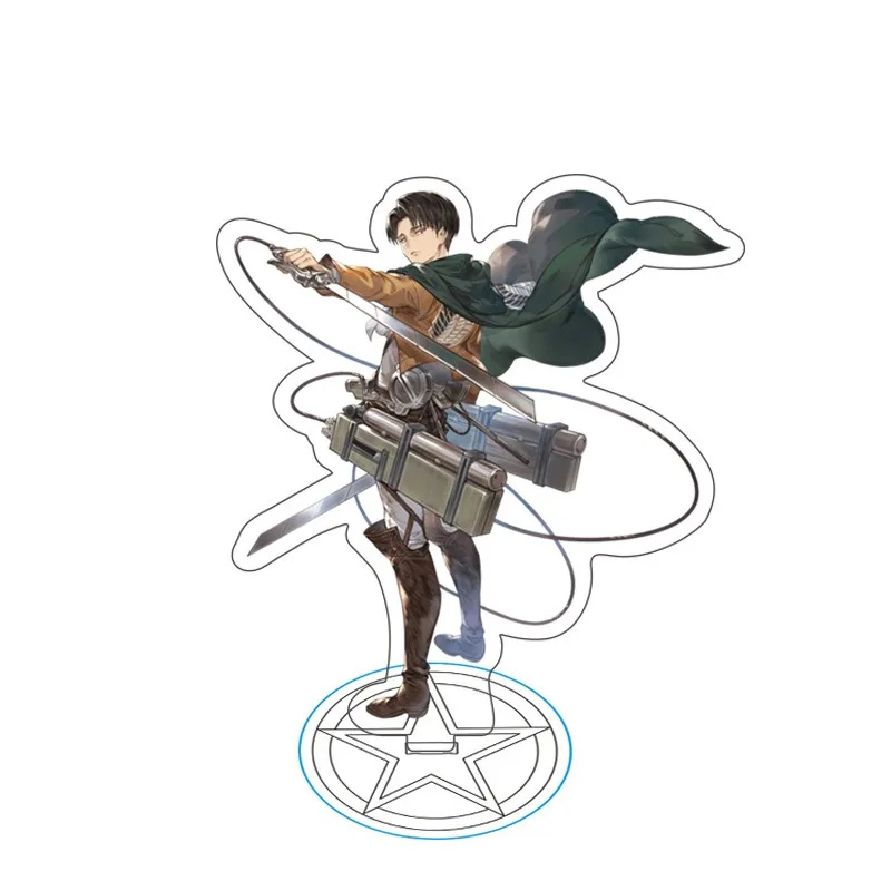 Attack on Titanes Acrylic Standing Card Anime Figures Eren Jaeger Mikasa Peripheral Commander Transparent Double-sided Ornament