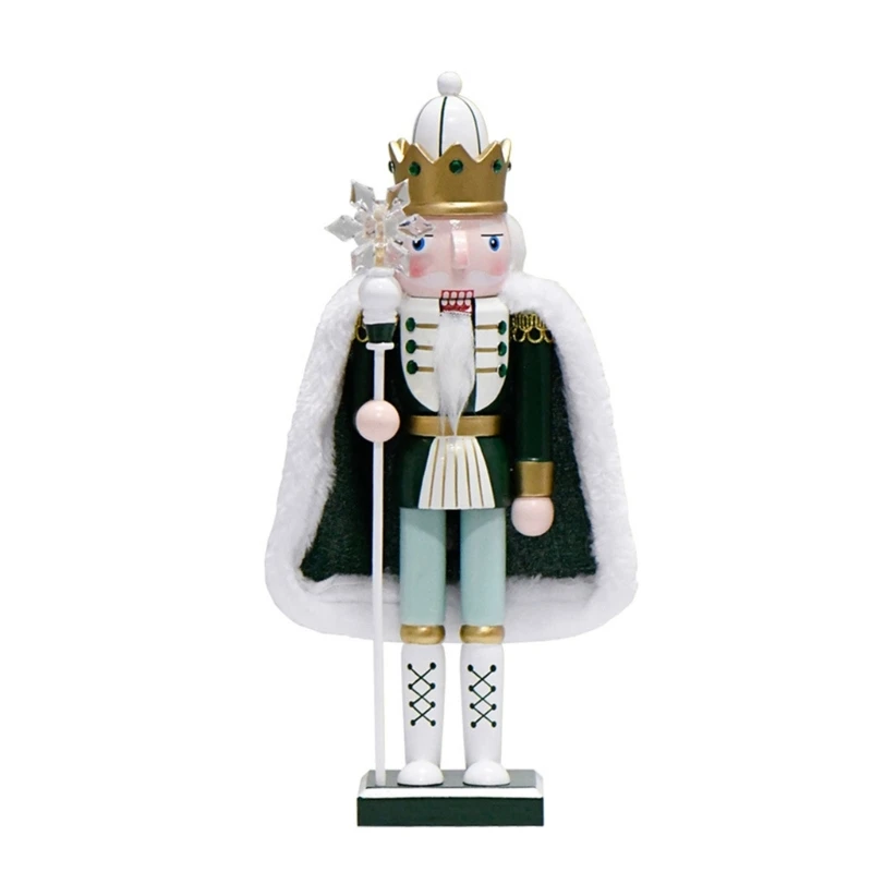 

30cm Nutcrackers Soldier Figures Christmas Puppet Cloaks King for Desktops Ornament Holiday Table Centerpieces