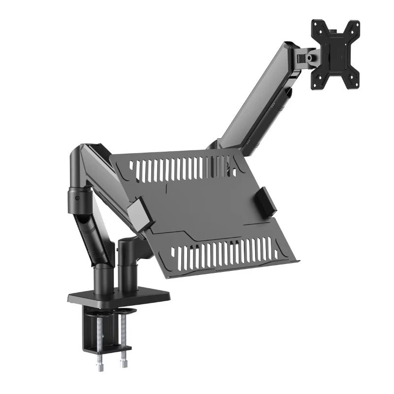 

Laptop Monitor Stand Alloy Steel, Gas Spring Cooling Tray for 17-inch to 32-inch screens 10kg Capacity C-clip/through wire ring