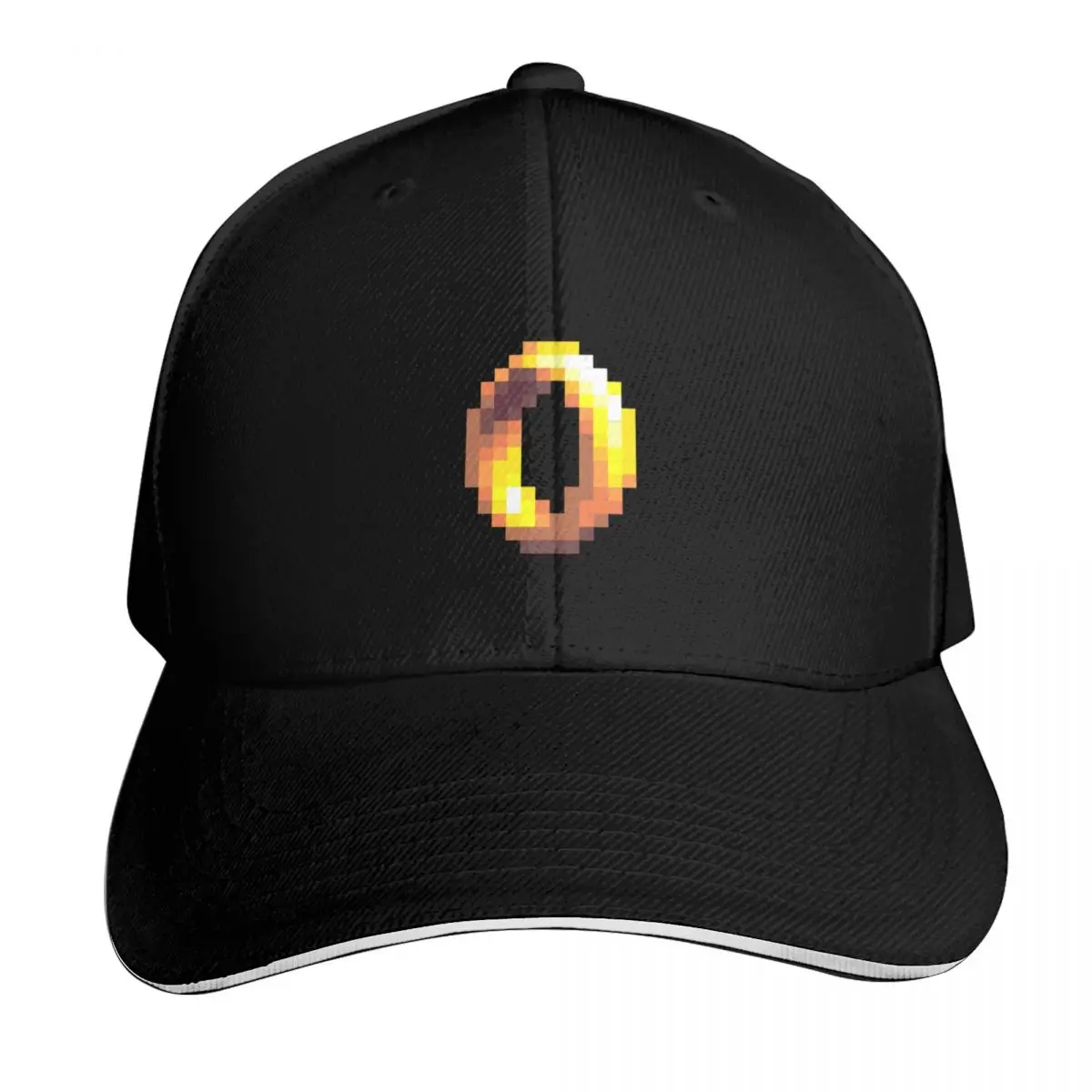 Gold Ring Arcade Baseball Cap Snapback Flat Bill Strapback Dad Hat Six Panel Structured Crown