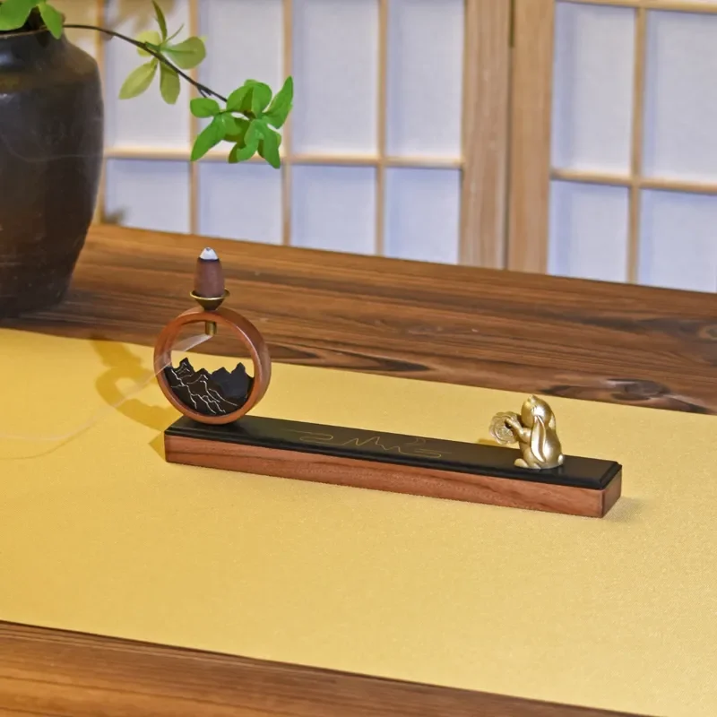 Jade Rabbit Incense Burner for Stick Cone Backflow Smoke Aromatherapy Holder Home Decor Tea Ceremony Sandalwood Agarwood