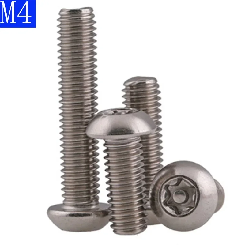 M4 M4 x 0.7 304 Stainless steel Pin Tamper Torx Security Button Head Screw Bolts