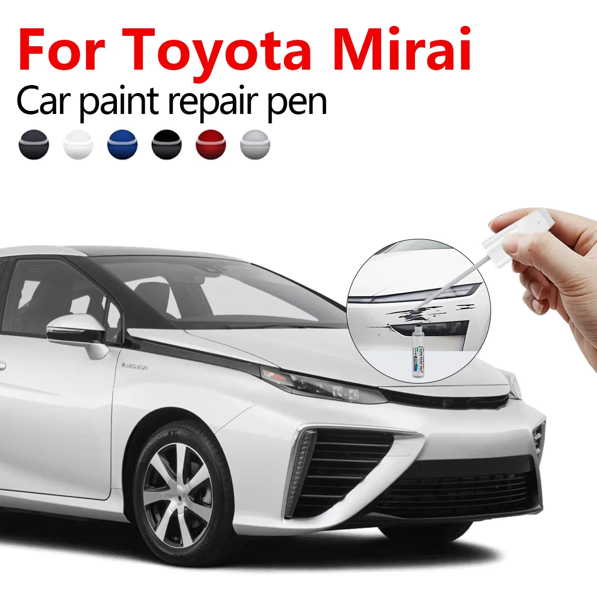 

Для Toyota Mirai 2014-2025 гг., ручка для ремонта автомобильной краски, аксессуары для ремонта царапин, черный 2022, серебристый, 1J6, синий, 8Y7, белый 090