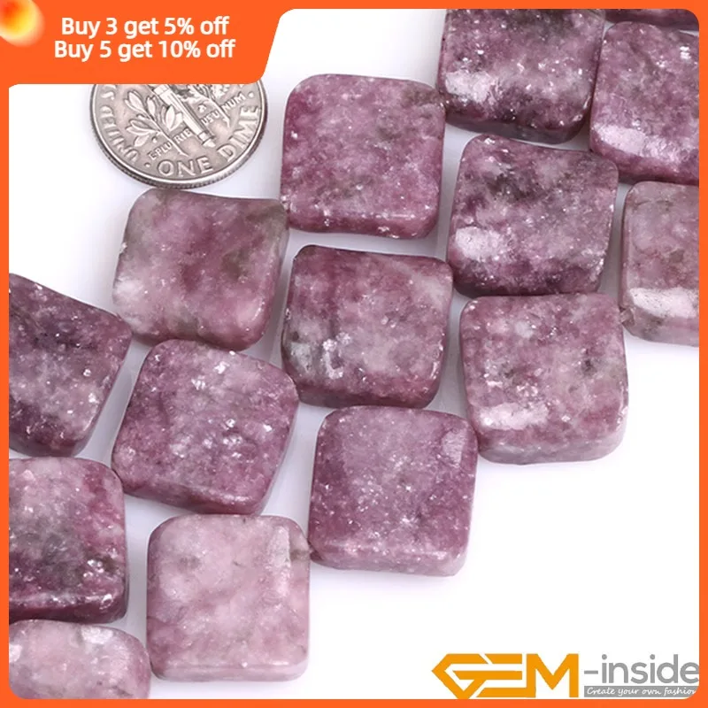 Natural Stone 16mm Square Wave Bead For Jewelry Making Strand 15\