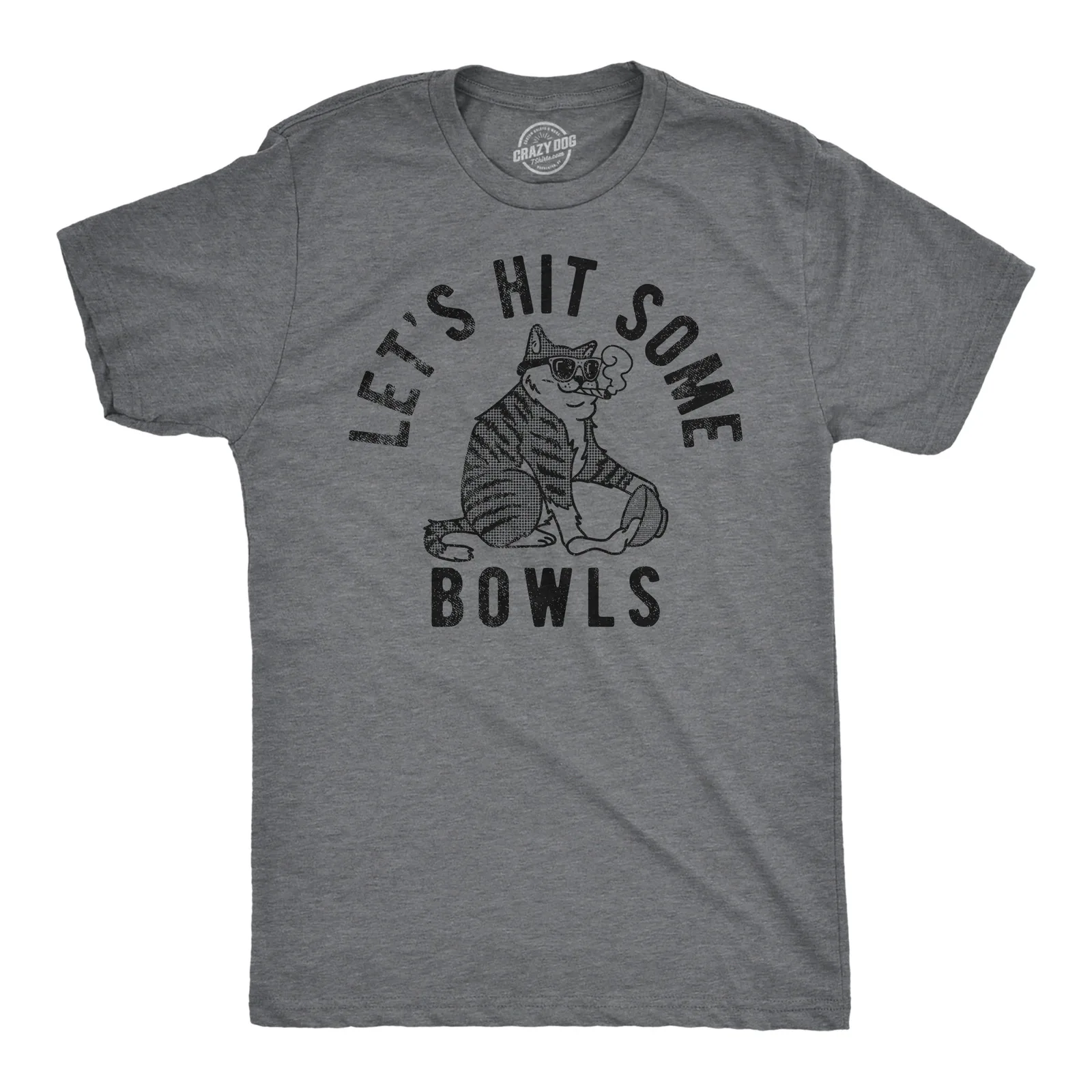 

Mens Lets Hit Some Bowls Funny T Shirts Sarcastic 420 Cat Graphic Tee For Men