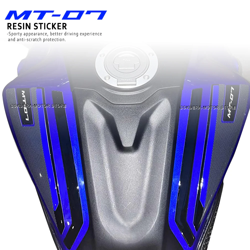 

Motorcycle Accessories Top Fuel Tank Sticker 3D Resin Sticker For Yamaha MT-07 MT 07 2021-2023