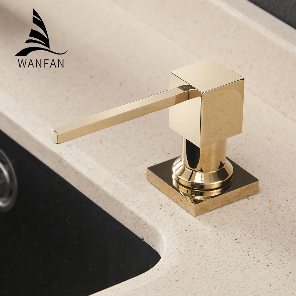 Gold Soap Dispenser Kitchen Bathroom Built In Solid Brass Smesiteli Design Easy Installation - Well and Sturdy 2306