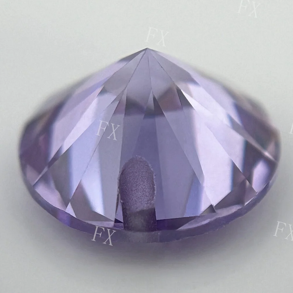 5colors 4-12mm Light Purple A Hole Cubic Zirconia Stone AAAAA Zirconia CZ stone For Jewelry DIY Stone