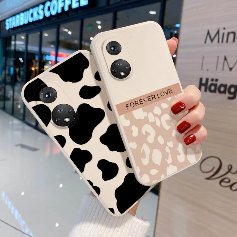 Etui Honor X8 do Huawei Honor 20 9X Pro 50 Leopard Bear Case P40 Pro P30 P50 Nova 5T Cover Silicone Bumper Funda