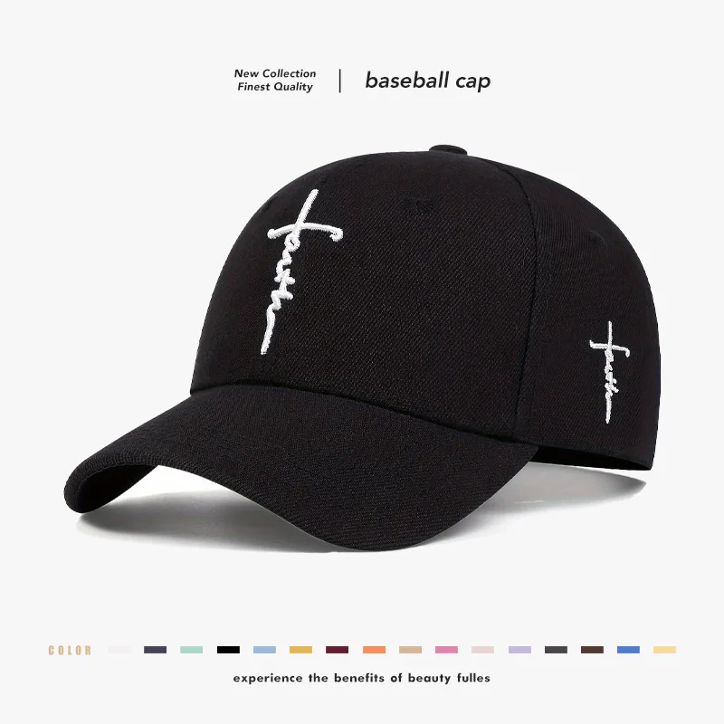 Casual Fashion  Faith Embroidery Baseball Cap Adjustable  Spring Summer Sun Hats Cotton Hat  Hip Hop Trucker Caps Snapback