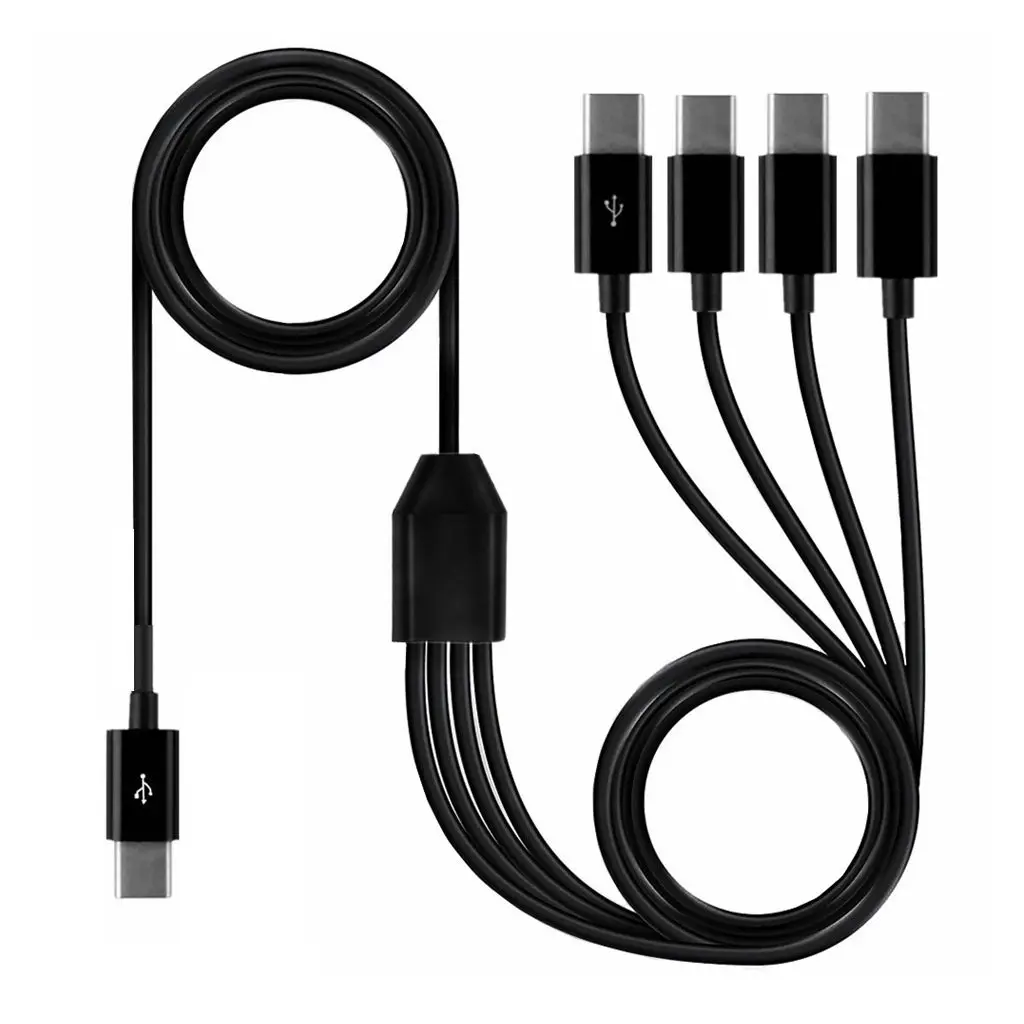 Type-C Male to 3 4 6 Port Type C USB C Male Y Splitter Multiple Fast Charging Date Cable Cord 1.5M 0.5m For Smartphone Tablet